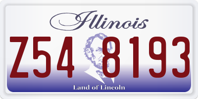 IL license plate Z548193