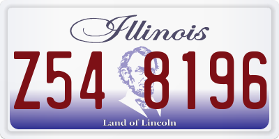 IL license plate Z548196