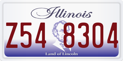 IL license plate Z548304