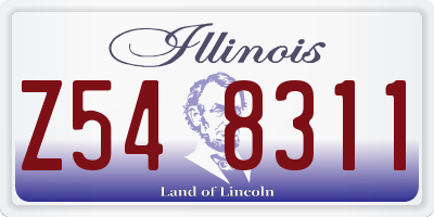 IL license plate Z548311