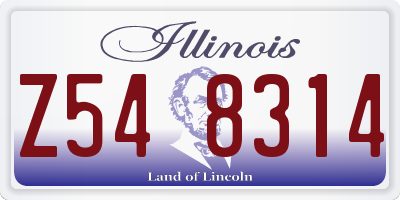 IL license plate Z548314