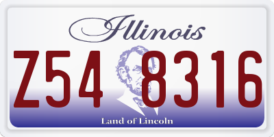 IL license plate Z548316