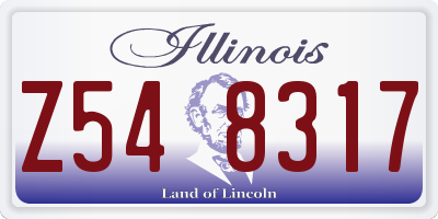 IL license plate Z548317