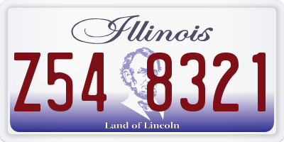IL license plate Z548321