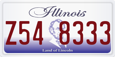 IL license plate Z548333