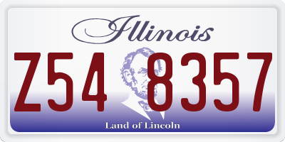 IL license plate Z548357