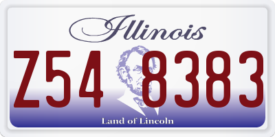 IL license plate Z548383