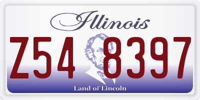 IL license plate Z548397