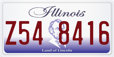 IL license plate Z548416