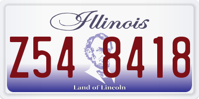 IL license plate Z548418