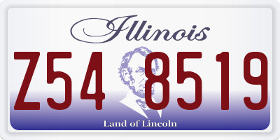 IL license plate Z548519