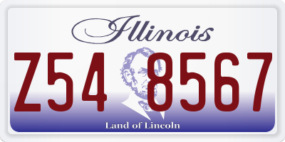 IL license plate Z548567