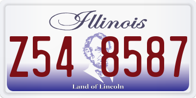 IL license plate Z548587