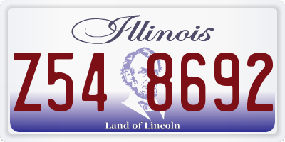 IL license plate Z548692