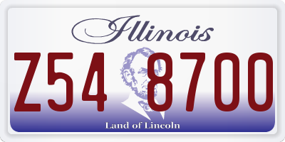 IL license plate Z548700