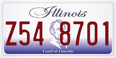IL license plate Z548701