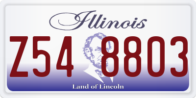 IL license plate Z548803
