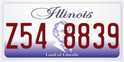 IL license plate Z548839