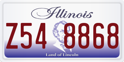 IL license plate Z548868