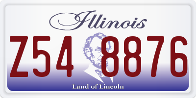 IL license plate Z548876