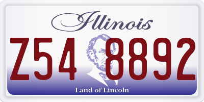 IL license plate Z548892