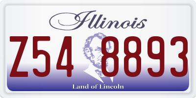 IL license plate Z548893