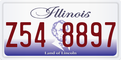 IL license plate Z548897
