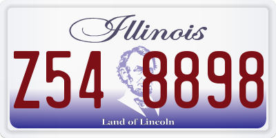 IL license plate Z548898