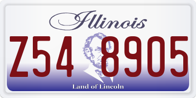 IL license plate Z548905