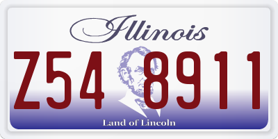 IL license plate Z548911