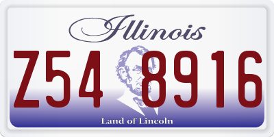 IL license plate Z548916