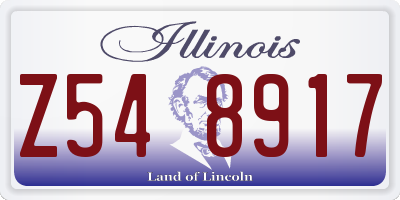 IL license plate Z548917