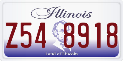 IL license plate Z548918