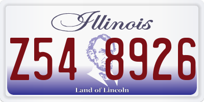 IL license plate Z548926