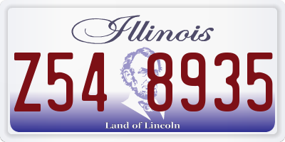 IL license plate Z548935