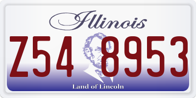 IL license plate Z548953