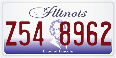 IL license plate Z548962