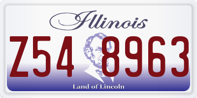 IL license plate Z548963
