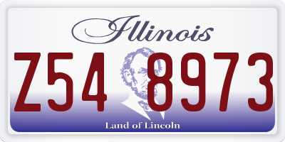 IL license plate Z548973