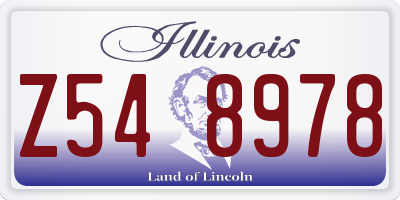 IL license plate Z548978