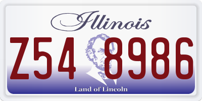 IL license plate Z548986