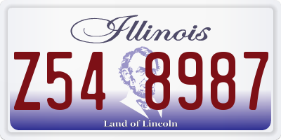 IL license plate Z548987