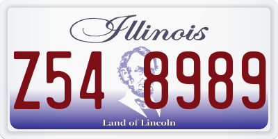 IL license plate Z548989