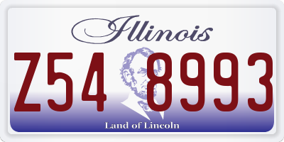 IL license plate Z548993
