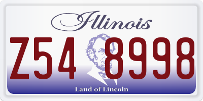 IL license plate Z548998