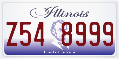 IL license plate Z548999