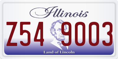 IL license plate Z549003