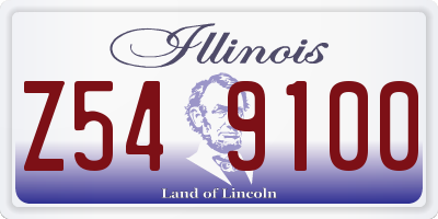 IL license plate Z549100