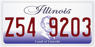 IL license plate Z549203
