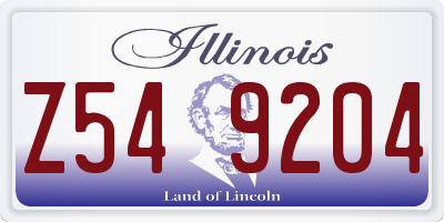 IL license plate Z549204